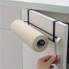 2pc Perforation-Free Kitchen Paper Towel Rack, Bathroom Paper Towel Rack, Wall Hanging Rack, Plastic Wrap Storage Rack