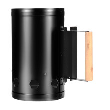 Charcoal Chimney Starter Heat Resistant Stainless Steel Rapid Fire Starter Can for Outdoor Cooking Black