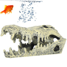 Aquarium Fish Tank Skull Decoration Artificial Landscape Ornament 10cm Grey