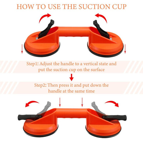 Handle Dual Suction Glass Suction Cups Dent Puller Handle Lifter Car Puller Removers for Lifting Glass Dent Repair Tool 2