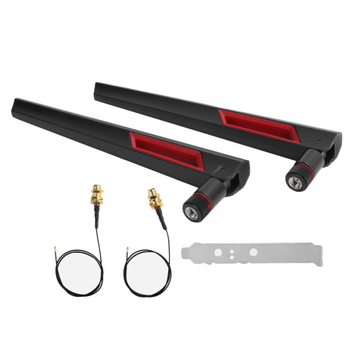 2Pcs M.2 WiFi Bluetooth Extension Cables + 2xAC88 Antennas, 30cm 1