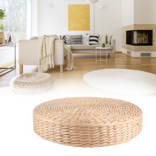 Round Cattail Zen Cushion Pouf 30x30x5cm for Yoga & Tea Ceremony
