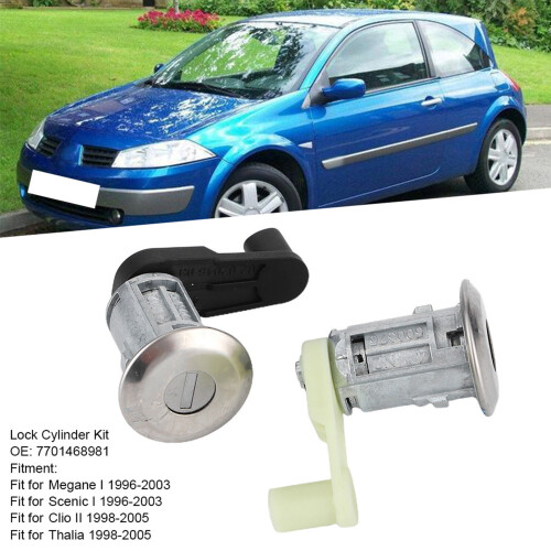 2x Door Lock Cylinder with Key 7701468981 2
