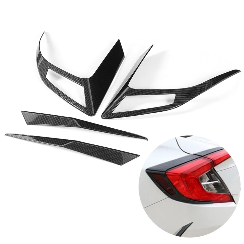 4Pcs Carbon Fiber Style Rear Tail Trim Cover Fit For Honda Civic 10Th 16-19 Light 3581392095760