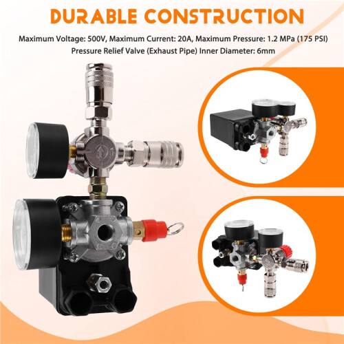 Air Compressor Pump Accessories Four-Hole Automatic Pressure  Assembly with American Connector 2