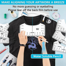 1set Sublimation Shirt Tool Kit for Vinyl Alignment,Heat Press-Pad Silicone,T-Shirt Ruler Guide for HTV Vinyl, A