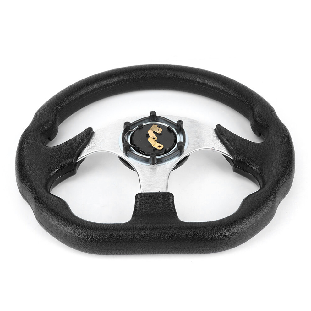 320Mm Glossy Racing Car Drifting Steering Wheel, Aluminum & Pvc Black 9331392400637
