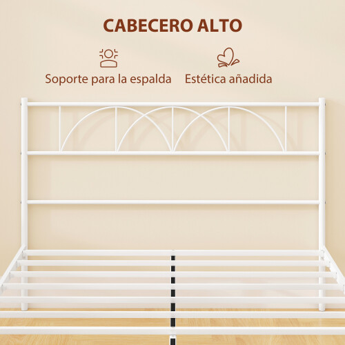 Homcom Estructura de Cama Blanco 141.5 x 198 x 98 cm 2