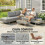 Outsunny Conjunto de Jardín Gris 236 x 196 x 59 cm 3