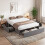 Homcom Cama de Matrimonio Gris 145 x 194 x 28 cm 2