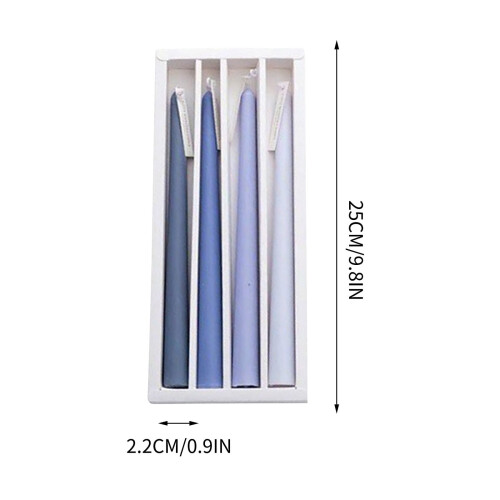 Zmeidao4Pcs Σετ κεριών πολλαπλών χρωμάτων κωνικά για εορταστικό δείπνο, κερί χωρίς 2