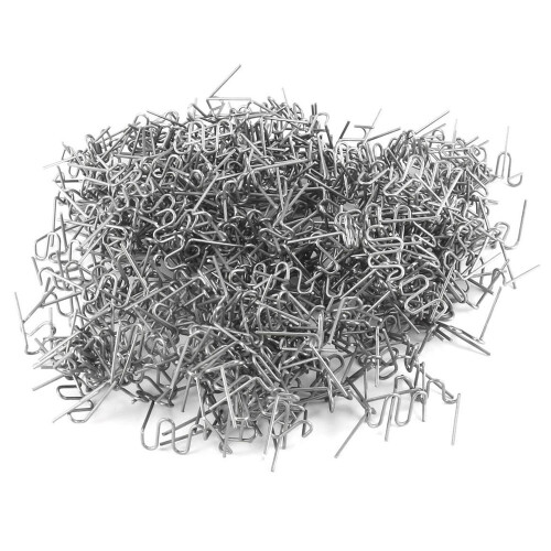 500pcs Car Bumpers Plastic Welding Wire, 0.8mm Silver Staples
