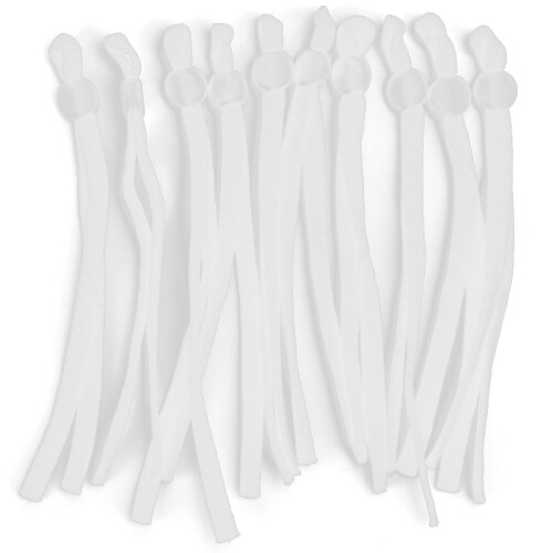 200pcs White Flat PVC Elastic Bands with Adjustable Buckle for Sewing 1