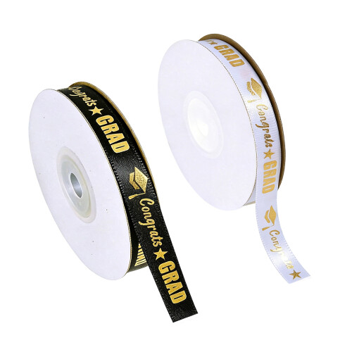 1cm Wide Polyester Ribbon 22M Long Graduation Decorative-White 2