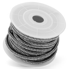 5 Yards Resin Rhinestones Chain for Clothing & Accessories Black