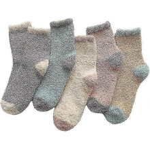 5 Pairs Womens Fuzzy Socks Winter Warm Soft Slipper Socks - DD
