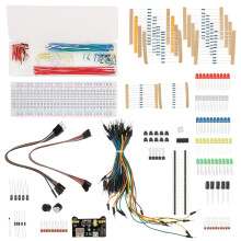 Electronics Starter Kit with Breadboard, Jumper Wires, LEDs & Resistors