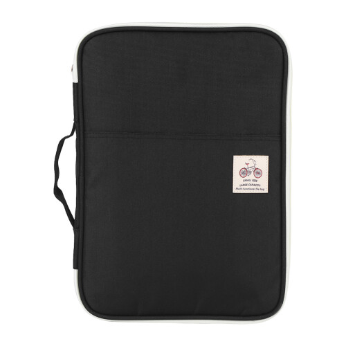 A4 File Folder Bag Portfolio Organizer with Zipper Black Document Case 1