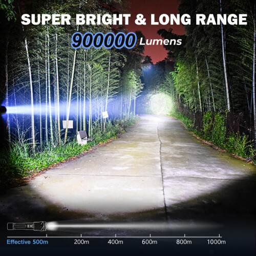 Lanterna LED Recarregável - Pacote com 2 - 900.000 Lúmens - 7 Modos 1