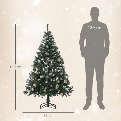 Homcom HOMCOM 5FT Artificial Christmas Tree Xmas Indoor Decoration, Automatic Open 2