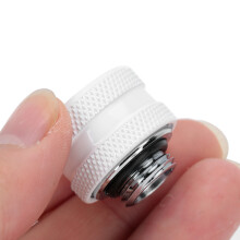 Quick Twist G1/4 Water Cooling Hard Tube Fitting White Brass & Aluminum