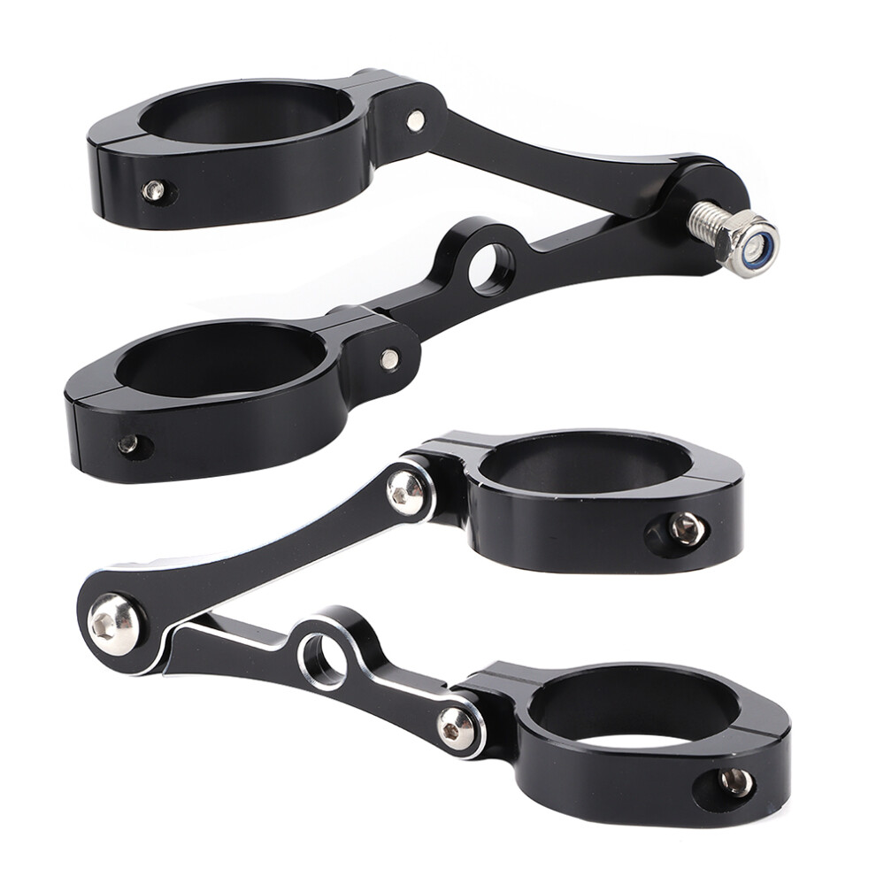 Motorcycle Headlight Mount Clamp Fork Tube 1.5-1.6In Aluminum Alloy Black 3371392322580