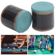 Dark Green Billiard Cue Tips Chalk 2 Pieces No Slip Pool Table Accessories
