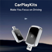 2in1 Wireless Carplay Adapter Android AUTO AI Box Voice Control WiFi & Wired CarPlay to Wireless Carplay