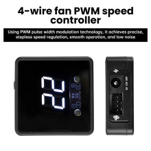 4-Trådsfläkt PWM-Hastighetsregulator Digital Display Fjärrkontroll Typ-C 24V 12V 5V-Regulator PD QC Snabbladdning