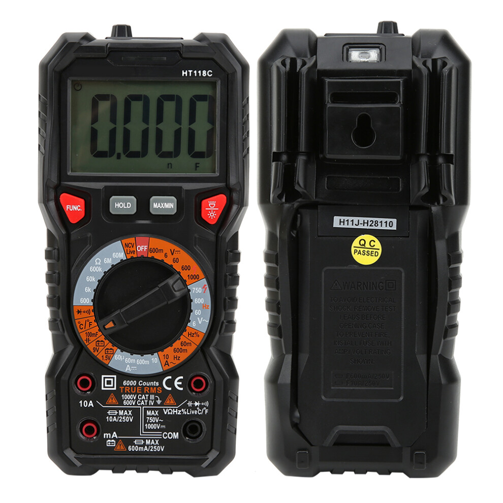 6000 Count Digital Multimeter Ht118c, Auto Range, True Rms 8221392317565
