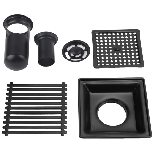 Bodenablauf Edelstahl 10x10cm Schwarz |