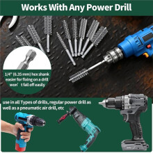 14Pcs Wire Wheel for Drill 1/4 Inch Hex Shank, Brass/Stainless Steel Bristles for Scrubbing Cleaning Rust, Dirt & Paint