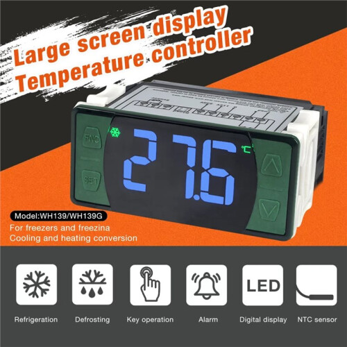 Digital Temperature Controller 30A Thermostat Thermoregulator Fridge Heating Cooling Defrosting Relay 1
