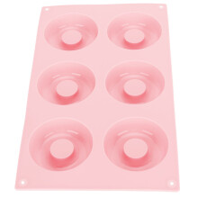 Pink 6 Cavity Silicone Donut Mold for Baking Nonstick Cake & Biscuit Tray