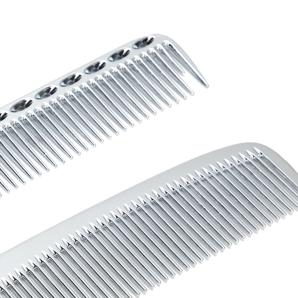 Anti Static Aluminum Hair Comb for Salon Styling Silver Argent Portable