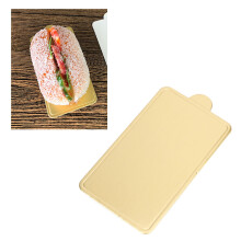 Gold Rectangular Cake Boards 100x60mm 300Pcs for Dessert & Baking Decorations