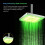 Square LED Rainfall Shower Head 8in RGB Color Change Temperature Sensor 2