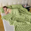 Fleece Throw Blanket Green Striped Microfiber 50x60 Inches 5