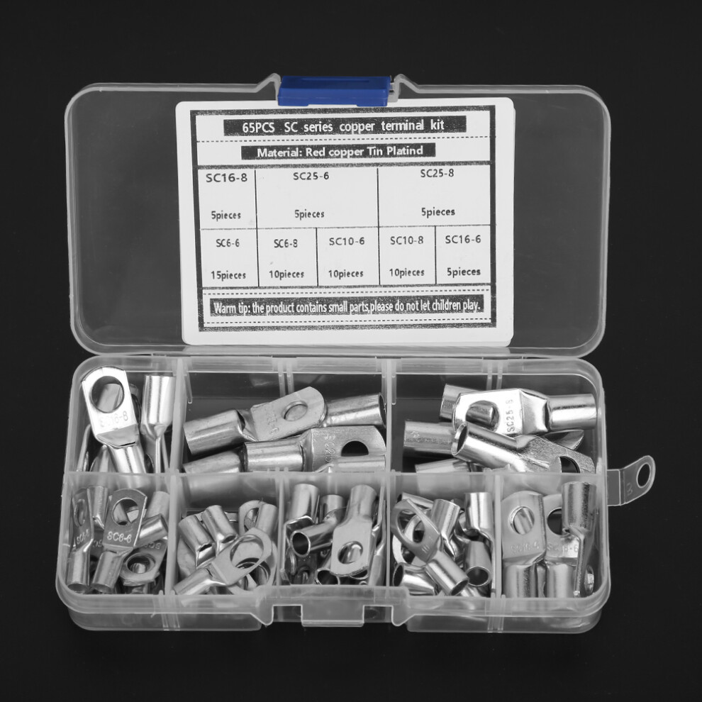 Copper Cable Terminal Connectors Tin Plated, Assorted Sizes Set 9371392101615