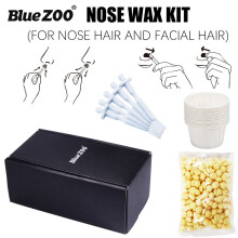 Blue ZOO No Wax Solid Wax Beans Kit, 70g with Heating Cup & Nose Sticks