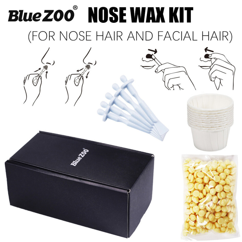 Blue Zoo No Wax Solid Wax Beans Kit, 70G With Heating Cup & Nose Sticks