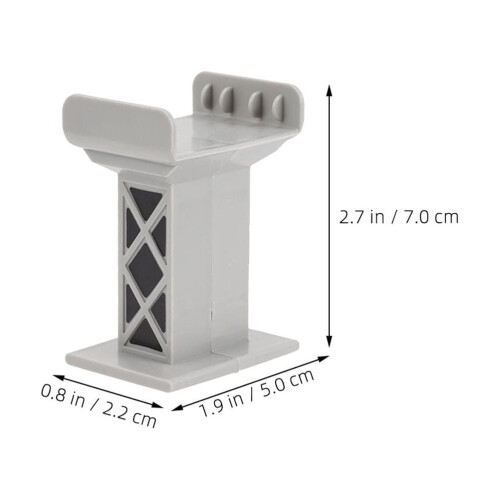 Grey Railway Train Bridge Pier Model Set 3-Piece 1