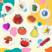 3D Foam Texture Painting Kit- Puffy Art Set,Safe-Paper & Markers,Easel + Lanyards DIY for Kids/Adults