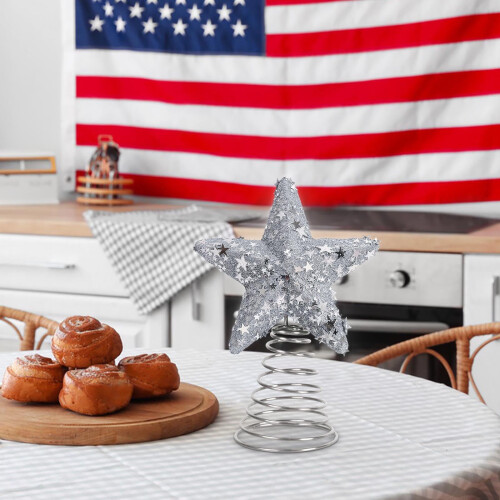 Star Tree Topper Red White Blue Glitter 1 Pack 2