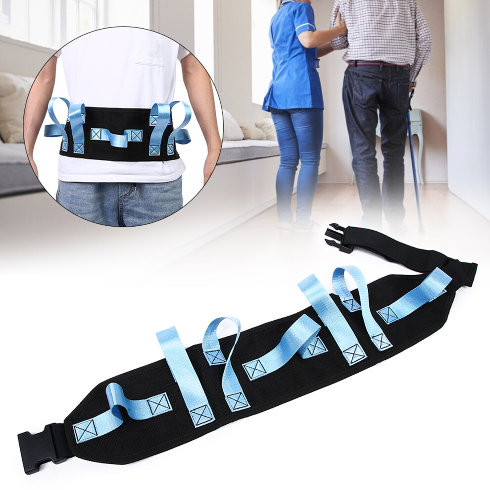 Elderly Waist Traction Belt for Safe Transfer, Blue, Durable Nylon