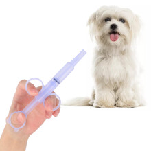5pcs Pet Medicine Syringe Feeder for Cats Dogs, 15cm Blue