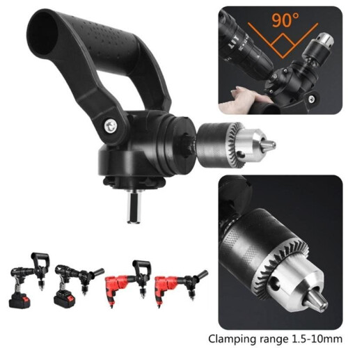 Right Angled Drill Attachment with 90 Degree Chuck and Handle for Woodworking 1