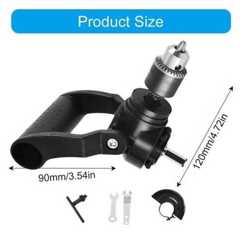 Right Angled Drill Attachment with 90 Degree Chuck and Handle for Woodworking 2
