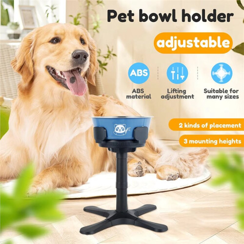 Adjustable Elevated Dog Feeder Stand for All Breeds - Optimal Feeding Height & Angle 2