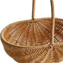Shopping Basket Spring Outdoor Picnic Basket Grocery Tote Fruit Picking Basket Handheld Basket 27cmx27cmx20cm